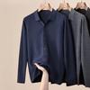 Men's 100% Pure Wool Lapel Button Cardigan