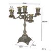 Tapered Candle Holder Candelabrum Club Farmhouse Zinc Alloy Ornament Stand Candlestick for