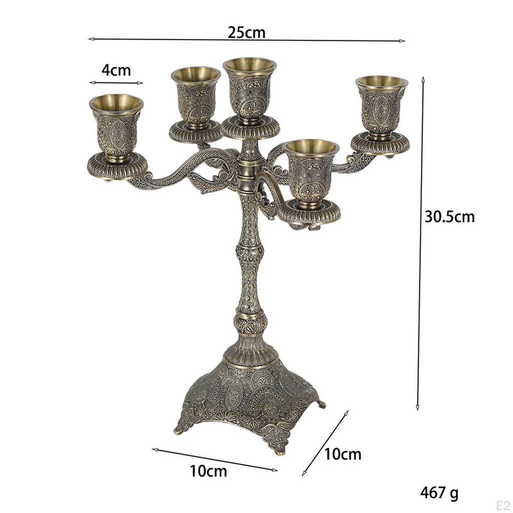 Tapered Candle Holder Candelabrum Club Farmhouse Zinc Alloy Ornament Stand Candlestick for