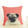 Funny Cartoon Pug Dog Printed Cushion Cover Linen Pug Dog Food Decorative Pillowcase Sofa Party Home Decor Sofa 45X45Cm