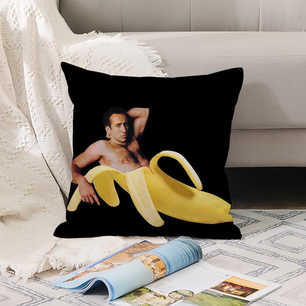 Funny Emoticons N-Nicolas C-Cage Pillow Case Office Cushions Suitable For Sofa Car Bedroom Decorative Cushion Cover