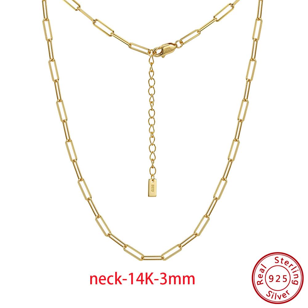 Effie Queen 925 Sterling Silver Paperclip Chain Choker Unisex Adjustable Paper Clip Chain Necklace High Quality DIY Jewelry SC89