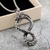 Vintage Stainless Steel 3D Dragon Pendant Necklace Unisex Design