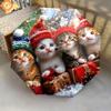 1 PC Automatic Folding Umbrella - Christmas Kittens Pattern, Portable & Foldable Design with 8 Ribs, Christmas Birthday Gifts