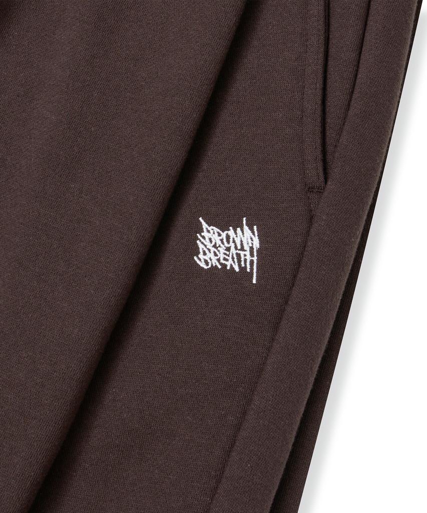 BROWNBREATH Tag Two Tuck Wide Sweat Pants - Dark Brown