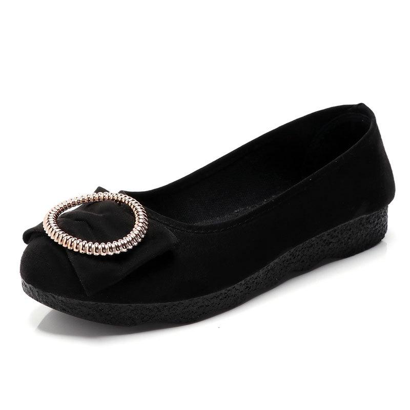 Neue alte Pekinger Stoffschuhe Damenschuhe flachsohlige Einzelchuhe Freizeitschuhe für die Arbeit modische atmungsaktive Mutterschuhe weichsohlige Doudou-Schuhe