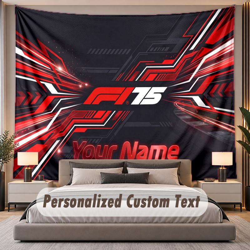 Custom Name Text Tapestry F1 Personalized Polyester Wall Tapestry For Bedroom And Room
