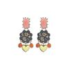 Retro Ethnic Style Resin Heart Dangle Earrings For Women Exquisite Charm Trendy Enameled Flower Earrings Party Jewelry Gift