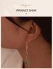 Sparkling Zirconia Dangle Chain Earrings for Women, Stainless Steel Long Chain Drop Earrings Jewelry