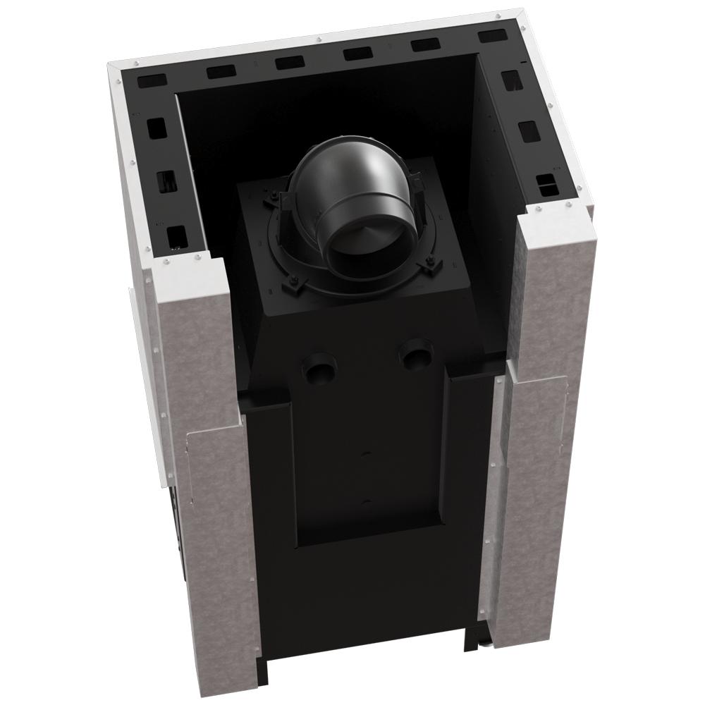 Steel fireplace KRATKI REGNOR 680/280 6 kW Ø 160 3-sided, black thermotec