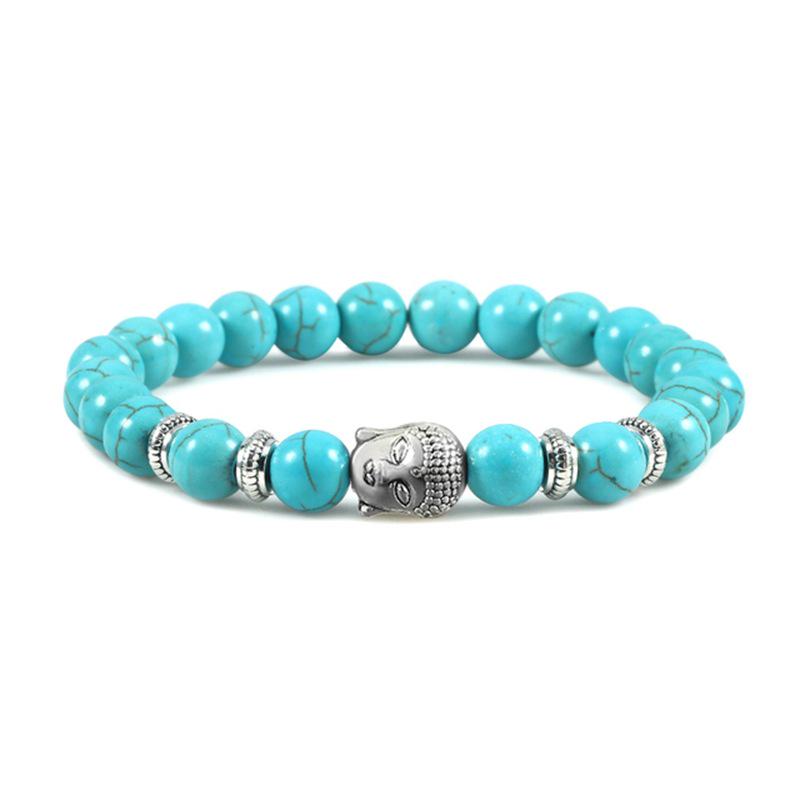 Trendy Tiger Eye & Volcanic Stone Beaded Bracelet with Buddha Head - Multiple Styles for Women