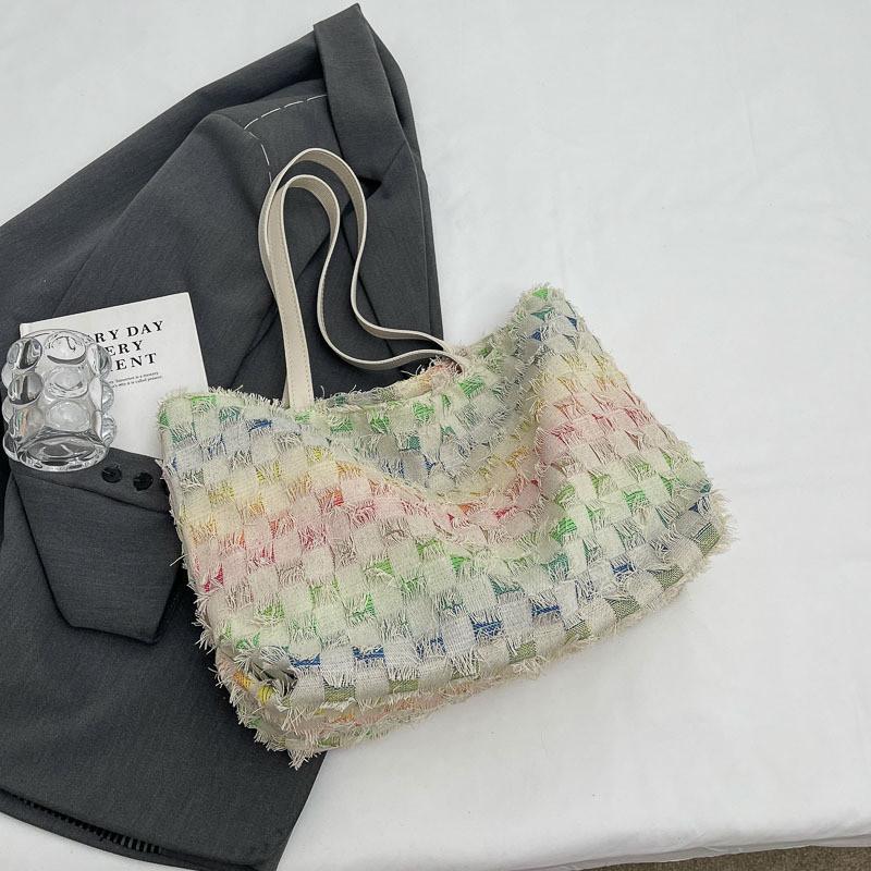

Chic And Spacious Rainbow Dotted Shoulder Bag For Women Ideal For Casual Summer Outfits Rainbow Square