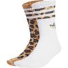 Adidas Originals Leopard Stripe Pattern Ribbed Knit Mid-Calf Socks 2 Pairs Unisex Socks JV7855