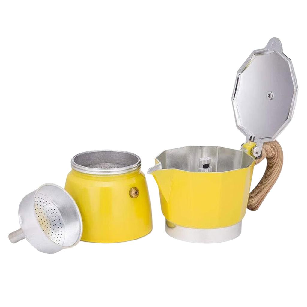 3/6 Cup Espresso Maker Stovetop Coffee Maker 150/300ml Coffee Brewer with Heat Resistant Handle & Knob Coffee Pot