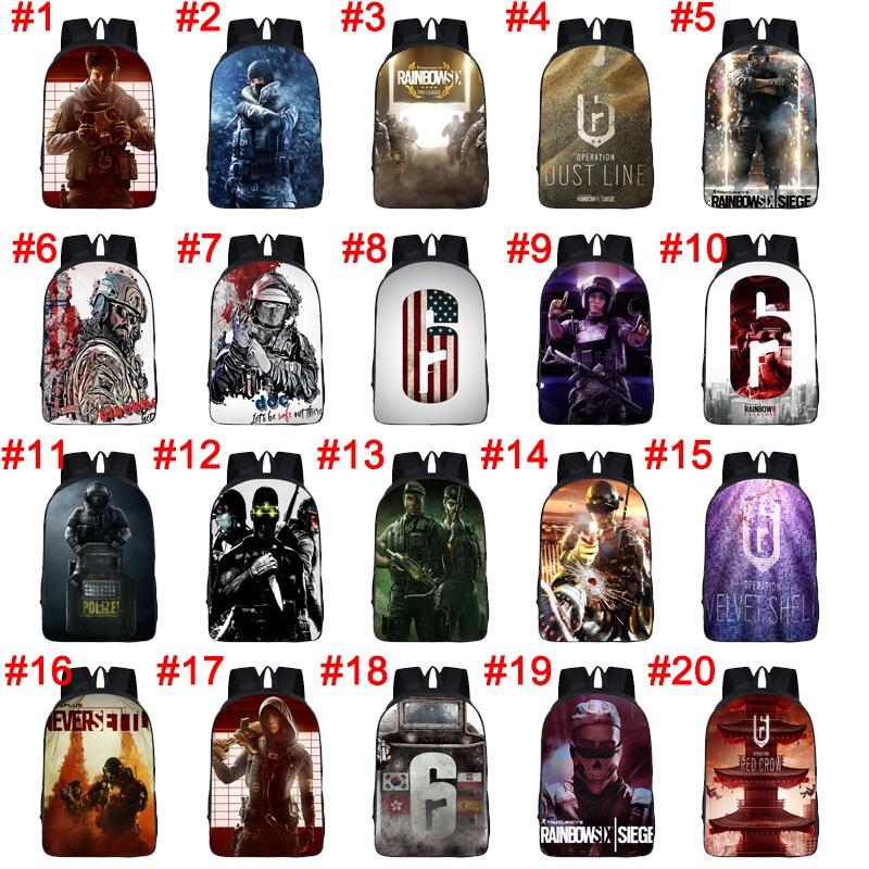 Durable Tom Clancy Rainbow Six Siege Backpack With Adjustable Shoulder Straps And Headphone Jack