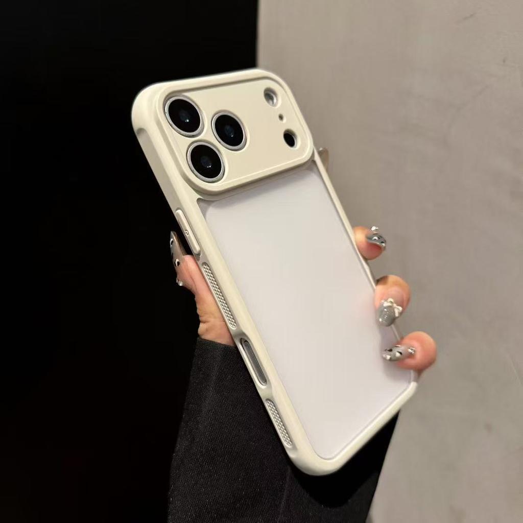 Luxury Translucent Matte Lens Protective Phone Case For iPhone 17 Air 16 15 14 Plus 13 12 11 ProMax For Bumper Back Cases Cover