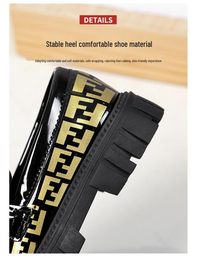 Mädchen Lackleder Slipper - Frühling 2025: Schwarze Slipper Modische Studentenschuhe