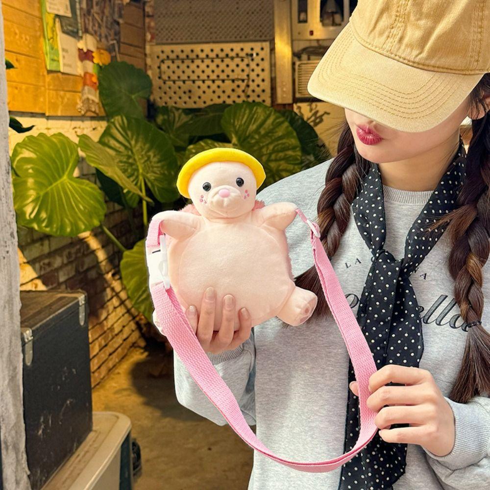 Doll Turtle Crossbody Bag Large Capacity Cartoon Animal Shoulder Bag Cute Children Backpack Gift