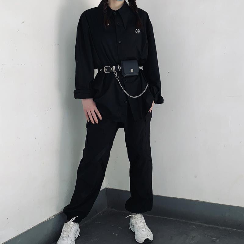 Stylish Pu Black Waist Belt With Trendy Chain Accessory For Hip Hop Outfits And Jk Uniforms
