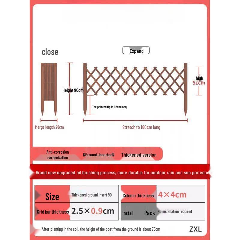 Jinggeng Outdoor Anti-Corrosion Wood Garden Fence & Trellis
