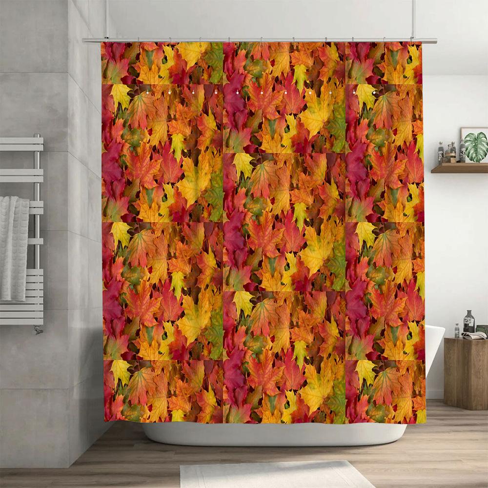 Art Deco Shower Curtain Black Orange Geometric Design For Bathroom Decor Machine Washable Fabric Customizable Size (Customize Yo