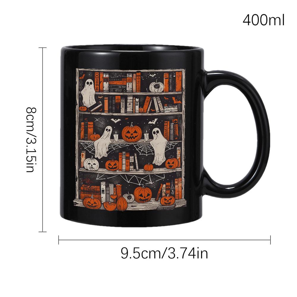 Halloween Ceramic Coffee Cup 400ml Ghost Decoration Cup Medium Capacity Spooky Tea Cup Suitable for Milk Tea and Coffee