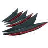6 Pieces PU Car Front Bumper Lip Decorative Stylish Self-adhesive Carbon Fiber Grain Splitter Part Accessories