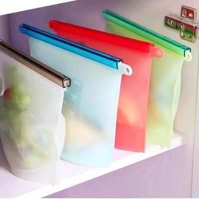 Reusable Vacuum Sealer Silicone Food Storage Bag Container  Color Random 1pc