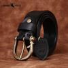 High-end Retro Water-dyed Genuine Leather Belt for Men, Top Layer Cowhide, Retro Fashion Trendy Versatile Horseshoe Buckle Belt for Men