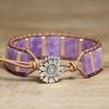 Lepidagger Tube Bead Leather Wrap Bracelet – Rose Gold Brown Boho Cuff, Calm Meditation Gift for Women