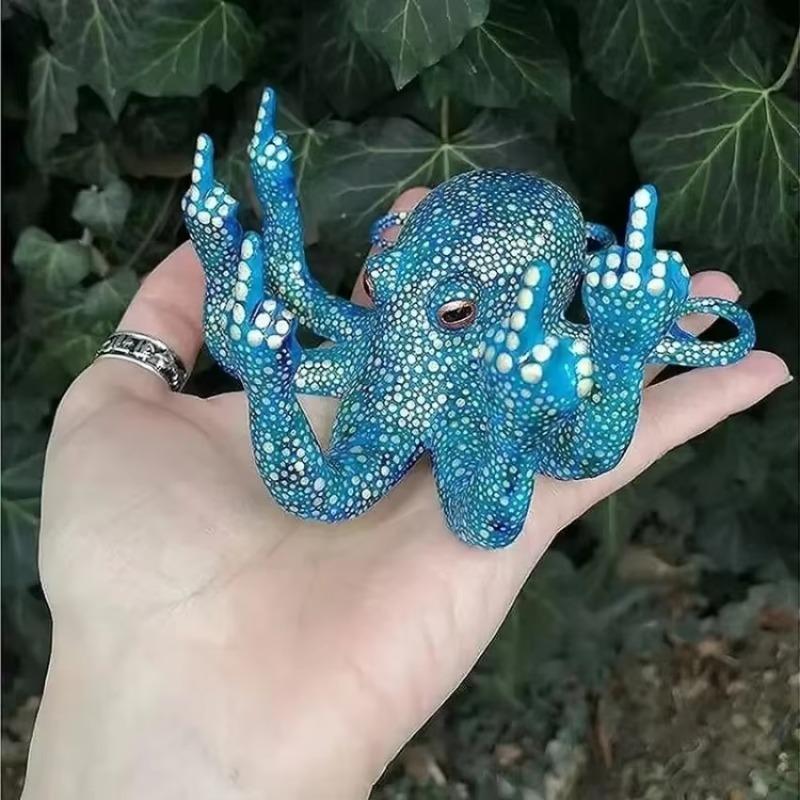 Creative Angry Octopus Resin Crafts Home Desktop Ornaments Indoor Decoration Octopus Ornaments Outdoor Garden Octopus Statues