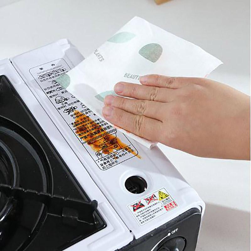 50Pcs/Roll From Reusable Lazy Rags Bamboo Towels Wet And Dry For Kitchen