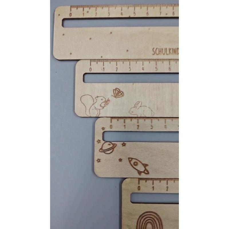 Creative Student Wooden Hollow Ruler Children'S Stationery Measuring Tool School Stationery Gift Reading Strips Drawing Ruler