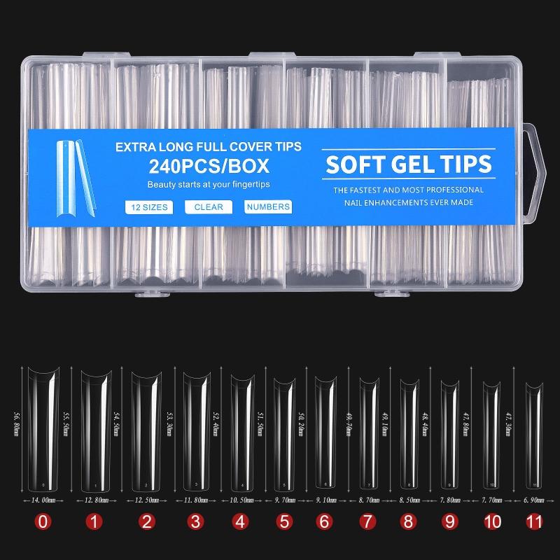 Kit di Punte per Unghie Full Cover in Gel Morbido per Estensioni Unghie Soak Off, Unghie Press-on