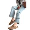 Women's Plus Size Lace-Trimmed High-Waisted Flared Jeans - Slimming, Loose, and Straight-fit for Spring