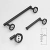 Stainless Steel Bathroom Set: Black Brushed Towel Rack, Coat Hooks, Toilet Paper and Tissue Holder, Towel Ring - Euro-American Style.