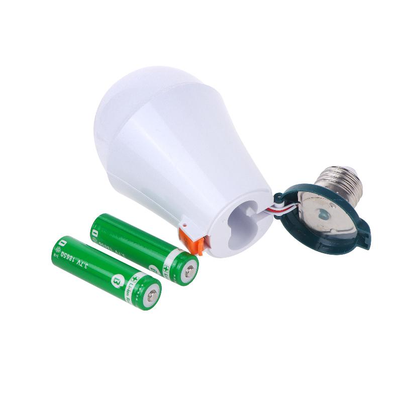 1Pcs E27 15W Energy Saving 18650 Battery Outdoor Lamp Led Automatic Charging Emergency Bulb Home Power Failure Backup Light