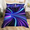 Colorful Geometric Duvet Cover Psychedelic Pattern Bedding Set Abstract Art Comforter Cover Twin For Boys Girls Kids Teen Decor