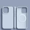Custodia magnetica per telefono in silicone liquido originale grigio titanio per iPhone 16 15 14 13 Pro Max Plus magsafe ricarica cover posteriore morbida