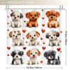 1pc Cute Cartoon Dogs & Hearts Shower Curtain, Durable Polyester, Easy Clean, Machine Washable