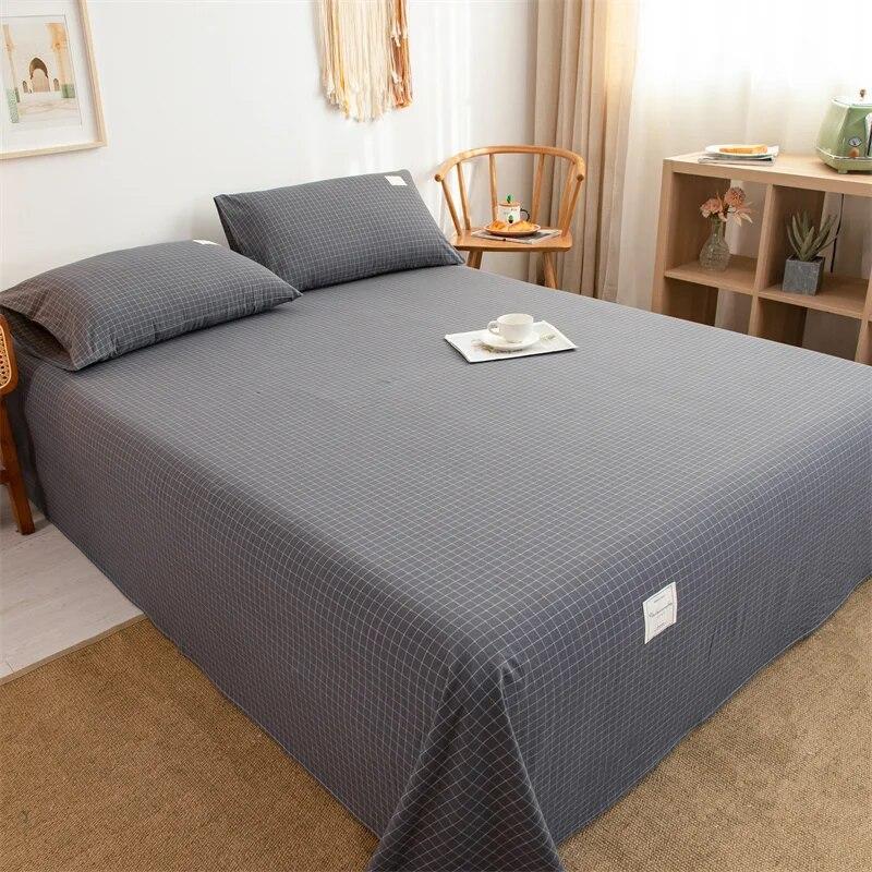 1PC 100% Yarn-dyed High-quality Cotton Washed-cotton Bedspread Set Checked Printed Bedspread Single Double Right Angle Bedspread
