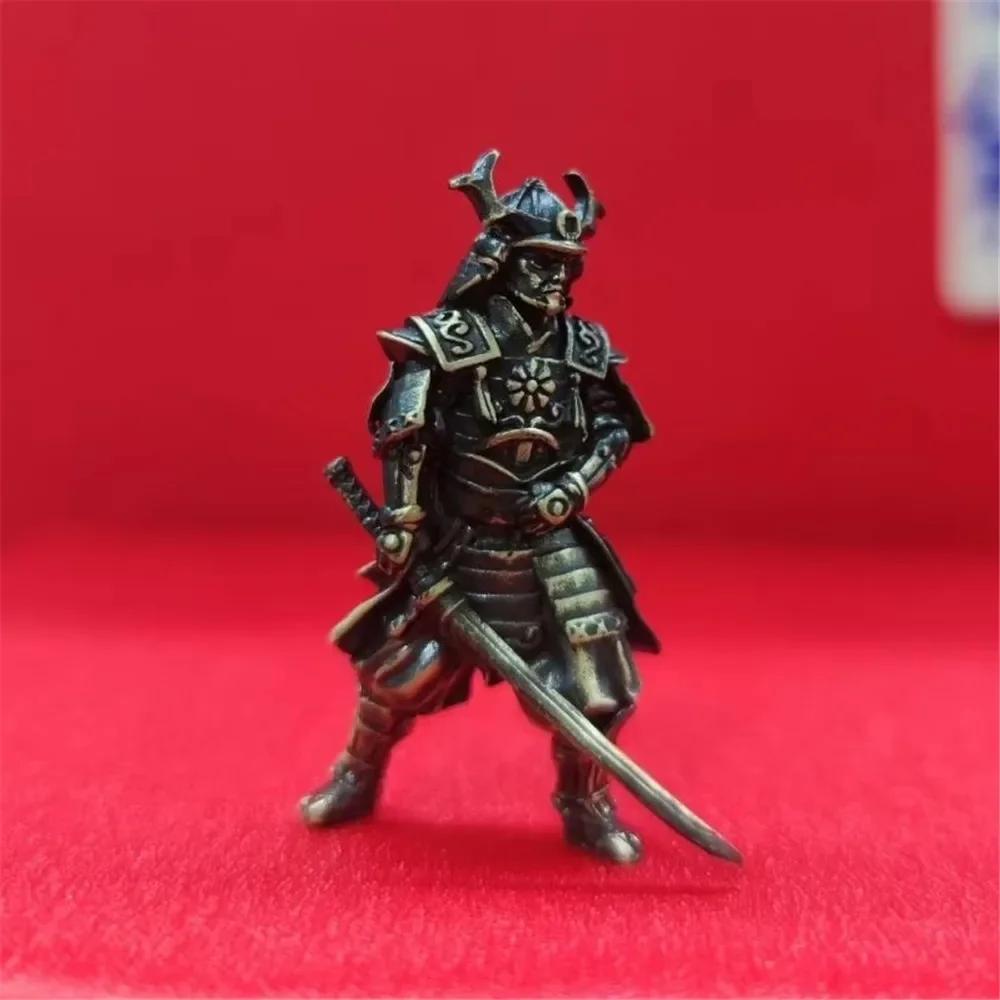 

3.6cm Pure Copper Slanting Knife Samurai Ancient Soldier Toy Model Desktop Decoration Man Gift Creative Figurine Ornament