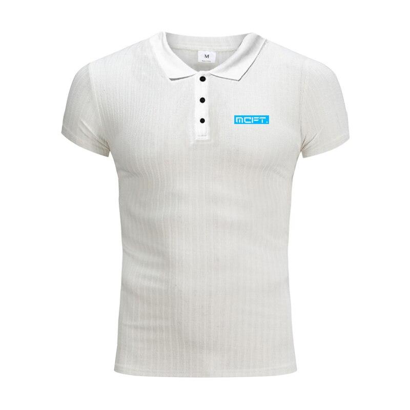 Muscleguys Pánské oblečení na tělocvik Letní cvičení Pohodlné S krátkým rukávem Pletená košile s potiskem Móda Ležérní Polokošile Polyester