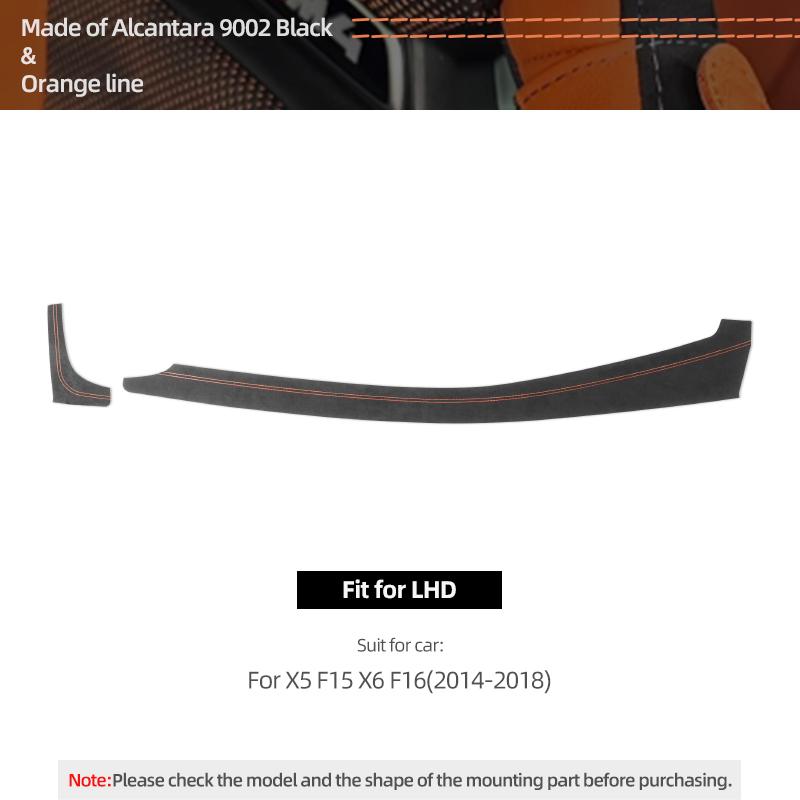 Made of Alcantara For BMW X5 F15 X6 F16 Car Interior Dashboard Panel Trim Strip Insturment Sticker Tuning Decor Accessories