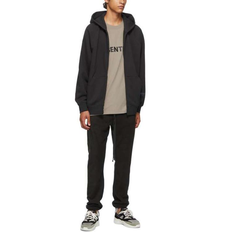 Fear Of God Essentials SS20 Full Zip Up Hoodie Unisex hoodies Black FOG-SS20-423