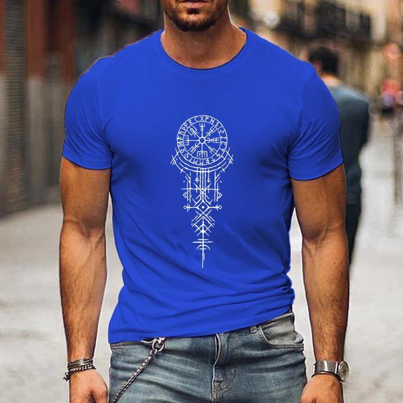 Viking Runic Compass Graphic T Shirts Funny Trip Tshirts Short Sleeve Tops Loose Fashion Harajuku T-shirts Men Brand T-shirt