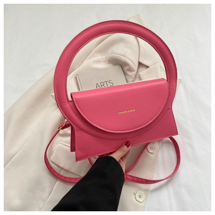 

Контрастная текстура цвета 2025 новая модная повседневная простая сумка через плечо, портативная маленькая квадратная женская сумка розовый