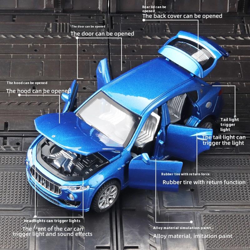 Modello di Auto in Lega SUV Maserati Levante Scala 1/32 Diecast Metallo Giocattolo Suono e Luce Giocattolo a Retrazione Collezione Auto in Miniatura Giocattoli Regalo
