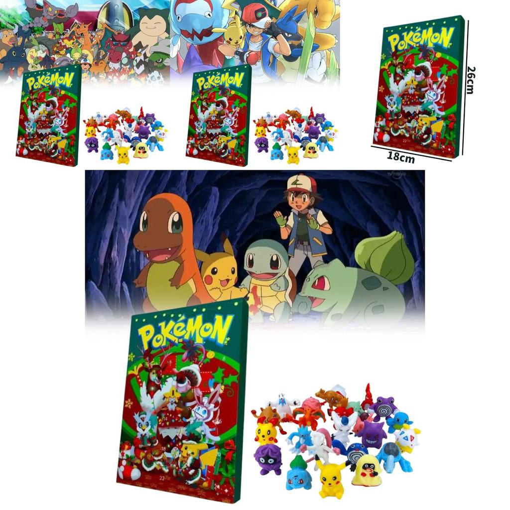 Pokemon Christmas Countdown Calendar With 24 Plastic Toys For Kids And Collectors