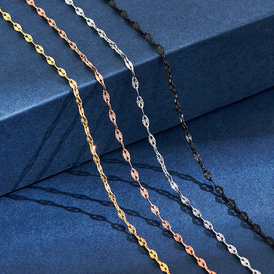 2.5mm Wide Embossed Stainless Steel Sunshine Link Chain Necklace for Women Choker 4 Available Jewelry Making Accessories